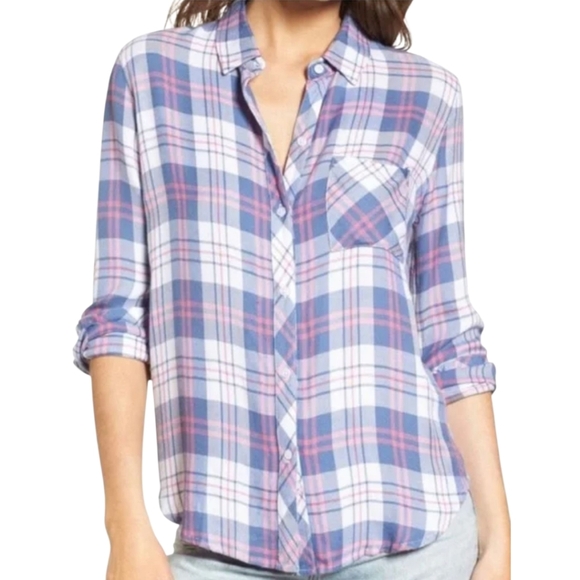 Rails Indigo Berry Plaid Flannel Shirt Size Small - Picture 1 of 5